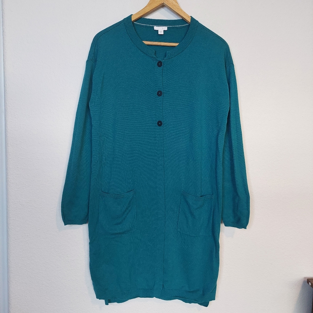 J.Jill Button Front Wool Blend Long Sweater‎ Cardigan Size Medium